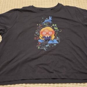 Womens Gray Crop Top With Luna Lovegood, Harry Potter